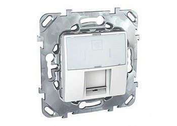 UNICA Розетка компьютерная 1хRJ45 в рамку категория 5е белая цена