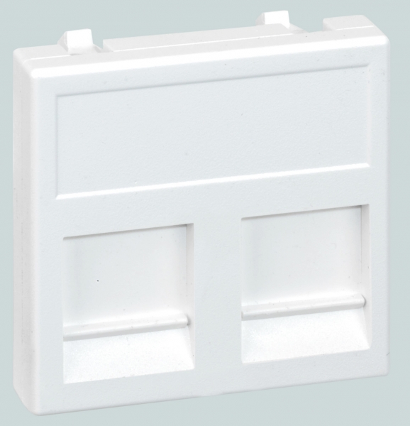 Адаптер на 2 RJ - 45 CJ545U(FM), CJ546U(FM), шторка, 45 х 45 мм, SC, белый (1 шт.) SIMON  цена