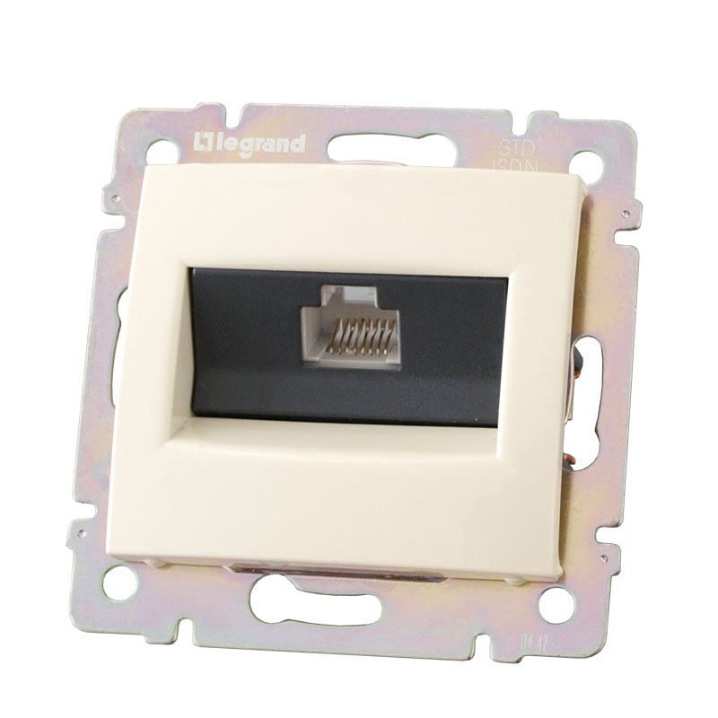 VALENA Розетка компьютерная RJ45х1 категория 5е в рамку слоновая кость цена