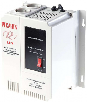 Стабилизатор напряжения АСН-1500Н/1-Ц 1ф 1.5кВт настеннный IP20 Lux Ресанта 63/6/20 цена