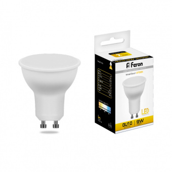 Лампа светодиодная LED 9вт 230в GU10 теплый (LB-560) FERON цена